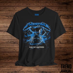 Palpatine Fahrt auf dem Blitz Shirt, lustiges Star Wars Metal Parodie T-Shirt, Sith Lord Kaiser Tshirt, Dark Side Musik Mashup, Heavy Metal Geschenk Bild 7