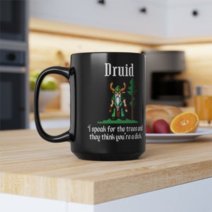 Pixel Druid Coffee Mug, Dungeons and Dragons Gift, RPG Gamer Cup, Dungeon Master&#39;s Mug, Funny D&D Gift Mug for DND Player or DM
