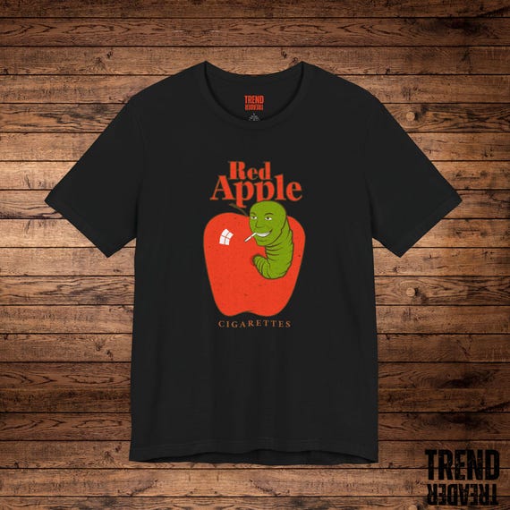 Vintage Red Apple Cigarettes T-Shirt: Tarantino Film Buff Tee