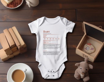 DND Cute Monster Stat Block Onesie Baby Romper voor nieuwe ouders - Tafelblad RPG Cadeau voor D&D Fans, spelers, DM's - Perfect kraamcadeau