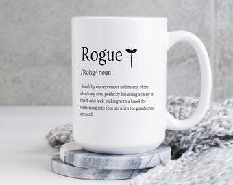 DnD Rogue Definition Mug - Dungeons and Dragons Gift