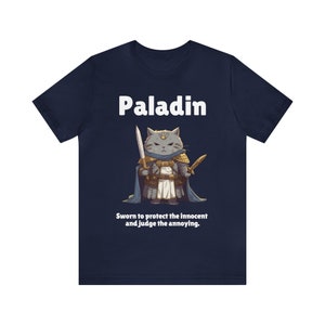 Funny D&D Paladin Cat T-Shirt: Dungeons and Dragons RPG Tee image 4