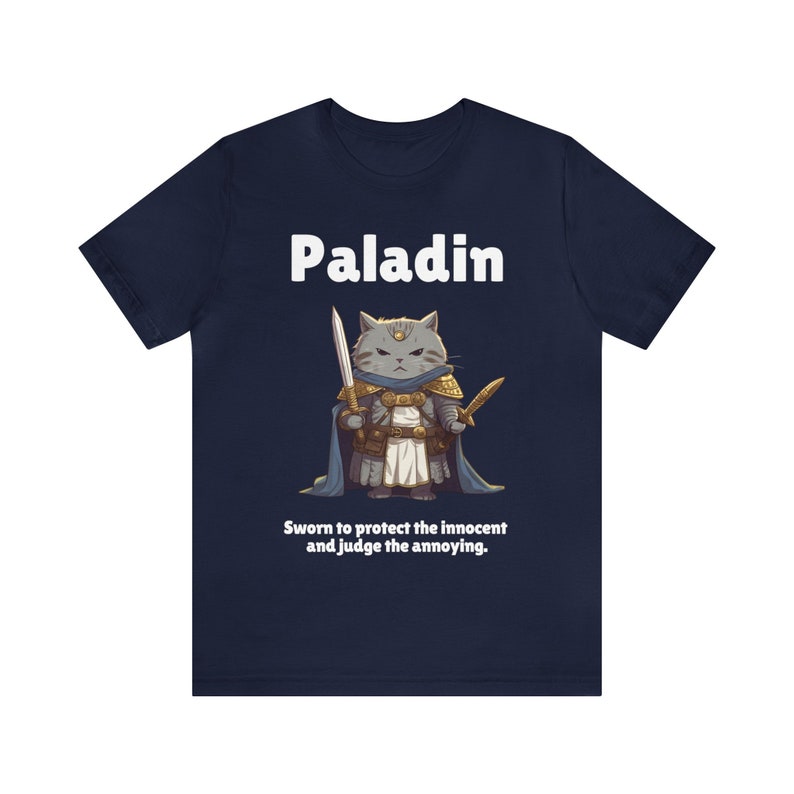 Funny D&D Paladin Cat T-Shirt: Dungeons and Dragons RPG Tee image 4