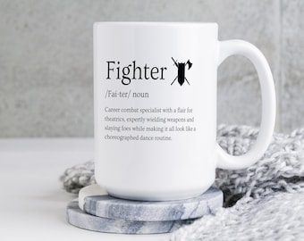 DnD Fighter Definition Mug: Dungeons and Dragons Gift