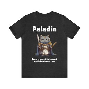 Funny D&D Paladin Cat T-Shirt: Dungeons and Dragons RPG Tee image 3