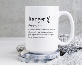 DnD Ranger Mug: Dungeons and Dragons Gift, 15 oz Ceramic