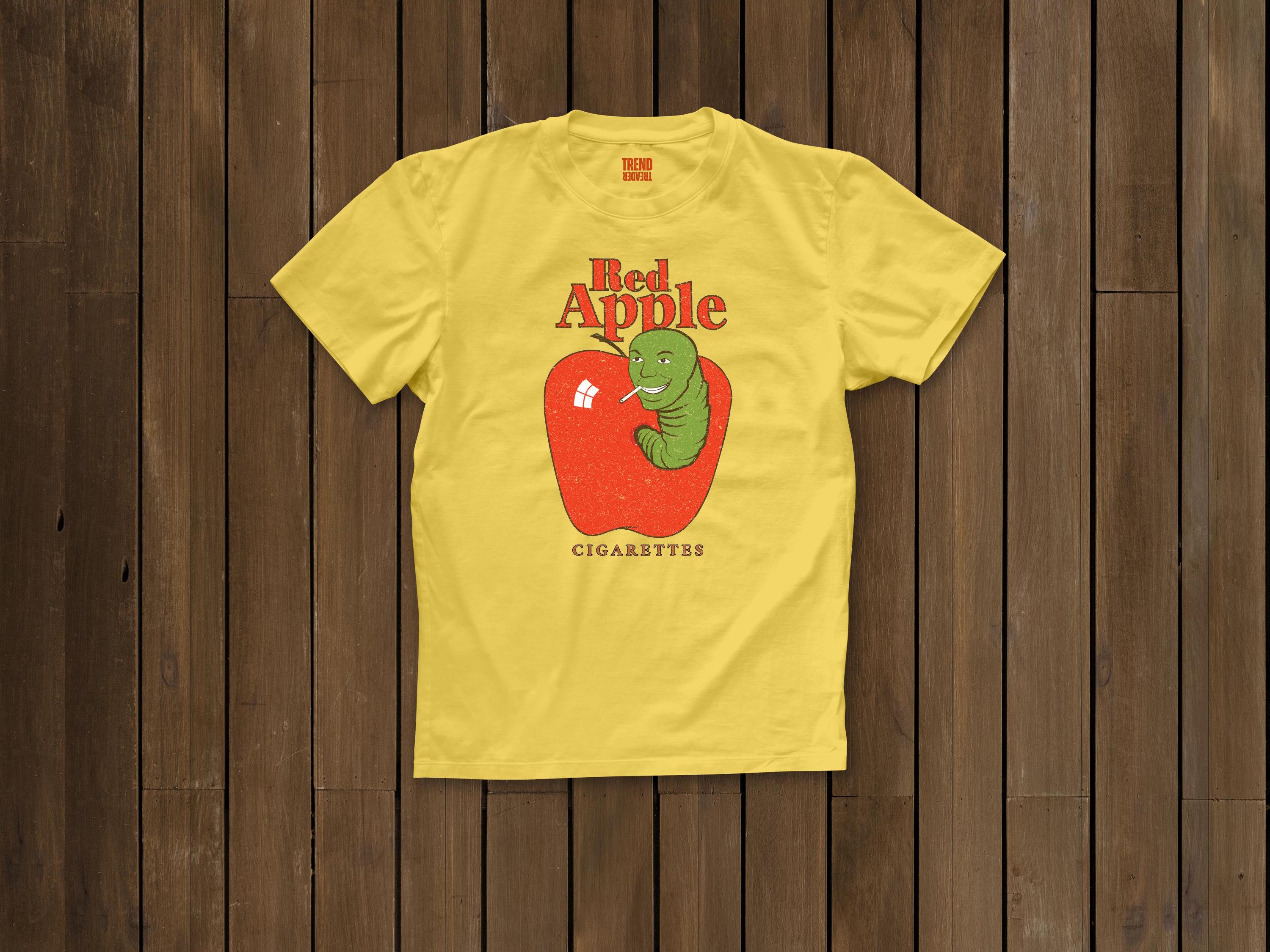 red apple cigarettes shirt Vintage Red Apple Cigarettes T-Shirt: Tarantino Film Buff Tee