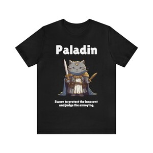 Funny D&D Paladin Cat T-Shirt: Dungeons and Dragons RPG Tee image 2