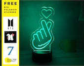 BTS Korean Finger Heart KPOP LED Night Light Lamp