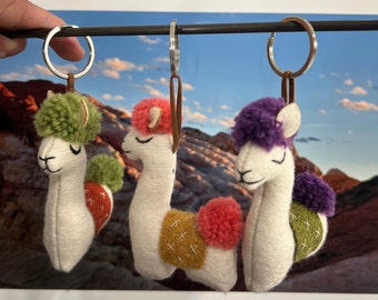 Llavero de fieltro de alpaca