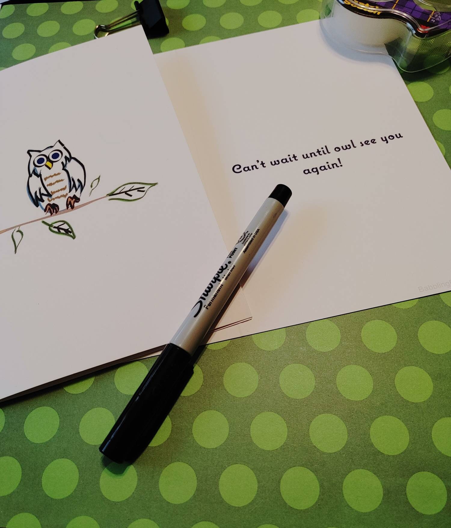 Thinking of You Card - Owl - Etsy
