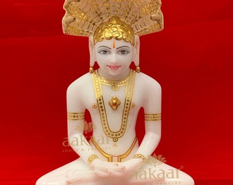 9 Inch Marble Parshwanath Bhagwan Jain Murti Pratima