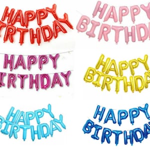 16" Happy Birthday Ballon Banner Wimpelkette Selbstaufblasende Buchstaben Folienballons Party
