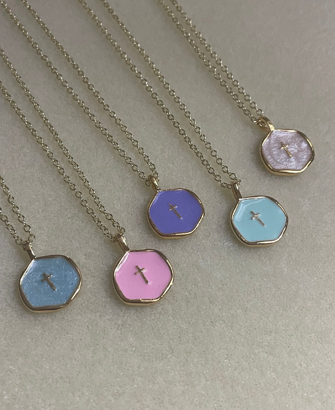 Cross Necklace Colorful Cross Necklace Kids Cross Necklace Etsy