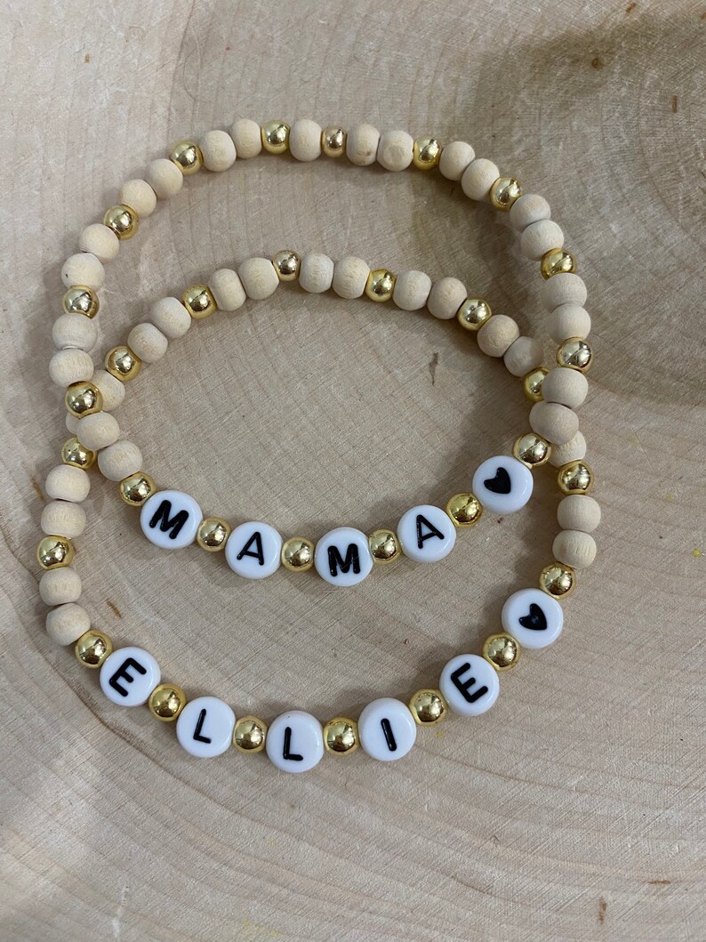 Personalized Beaded Bracelets Boho Bracelet Stack Bead Name Etsy