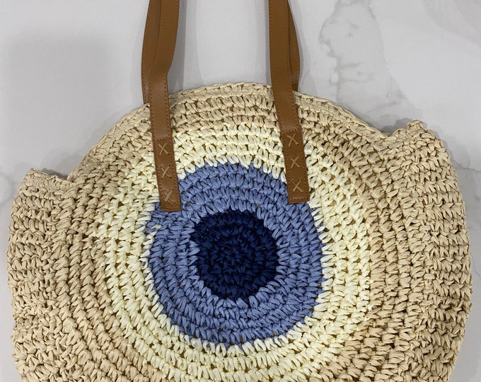 Boho Evil Eye Straw Bag - Etsy