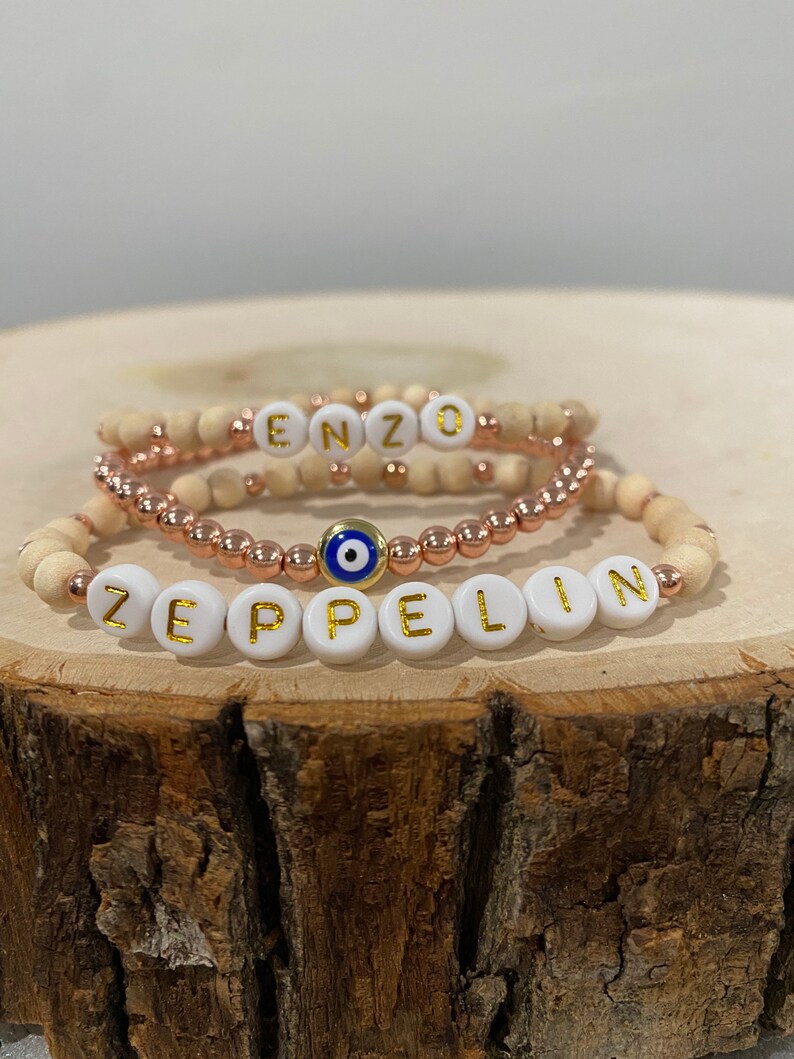 Personalized Beaded Bracelets Boho Bracelet Stack Bead Name Etsy