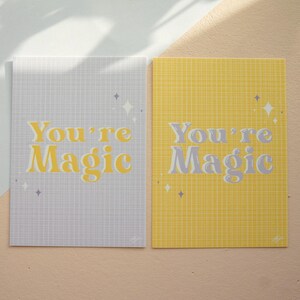 Carte postale illustrée A6 / Mini impression d'art - « Vous êtes magique »