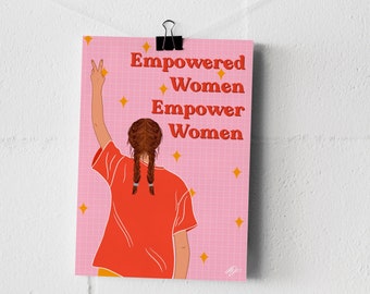 A6 'Empowered Women Empower Women' Illustrated Postcard / Mini Print