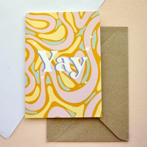 Illustrated Greeting Card 'YAY' with kraft Envelope