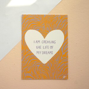 A6 'Creating the Life of my Dreams' Illustrierte Postkarte / Mini Kunstdruck