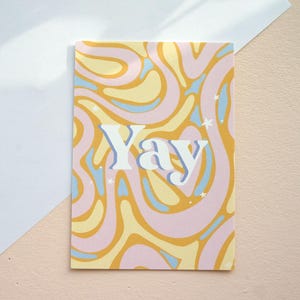 Carte postale festive colorée « YAY » A6/Mini impression d'art