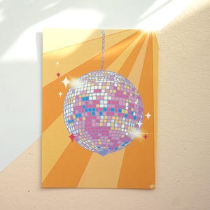 Stampa artistica illustrata in formato A6 "Sparkly Disco Ball" / cartolina