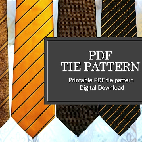 Printable PDF Sewing Pattern for Necktie Tie Instant Etsy