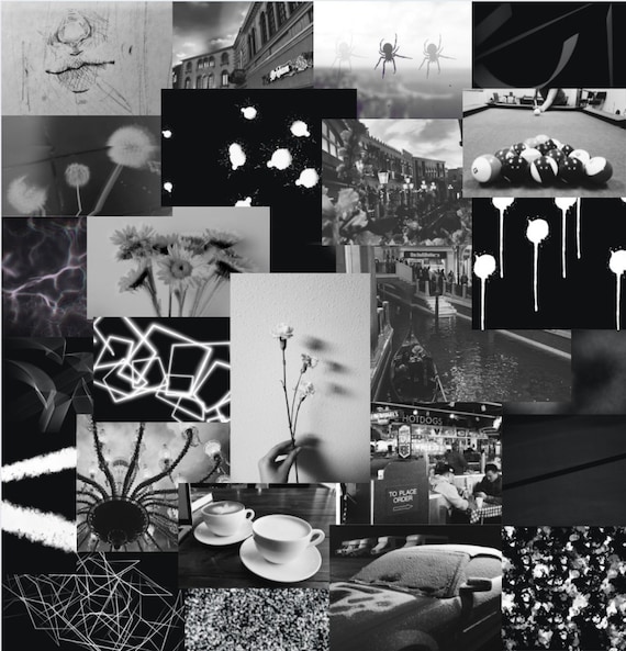 60 pc black and white aesthetic printable wall art original | Etsy