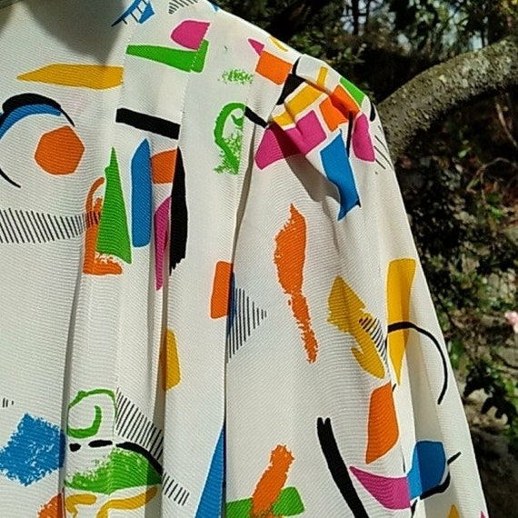 80s Liz Clairborne sz 10 Mondrian print dress - image 6