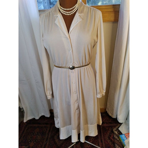 Vtg 70s Coco California Shirt dress Gold sz 10