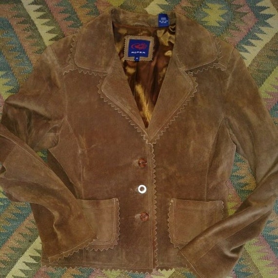 Roper 90s Suede Crop Blazer