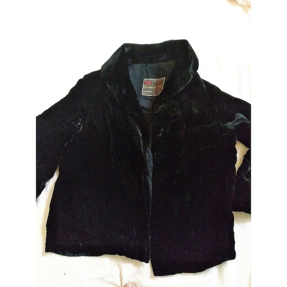 Vtg 50s Velvet Perfect Crop Jacket Small Hong Kong - image 1