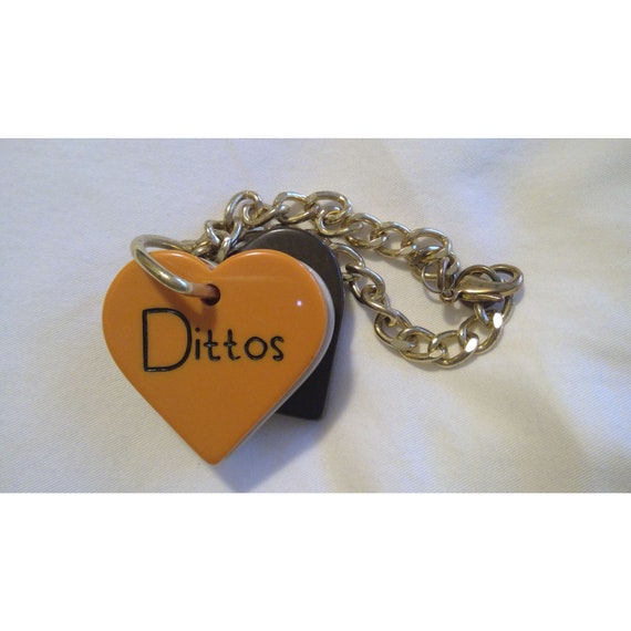 Vtg 70s/80s I Love Dittos Bracelet Faux Bakelite