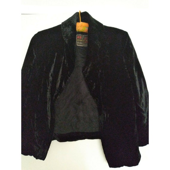 Vtg 50s Velvet Perfect Crop Jacket Small Hong Kong - image 4