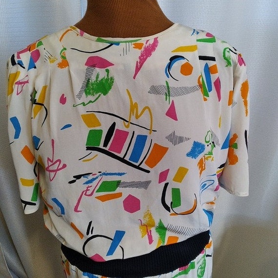 80s Liz Clairborne sz 10 Mondrian print dress - image 2