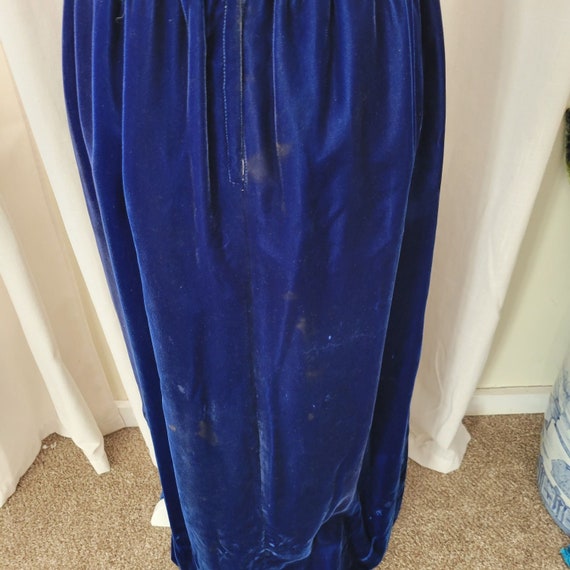 Authentic Vintage 1920s Blue Velvet Beaded Gatsby - image 5