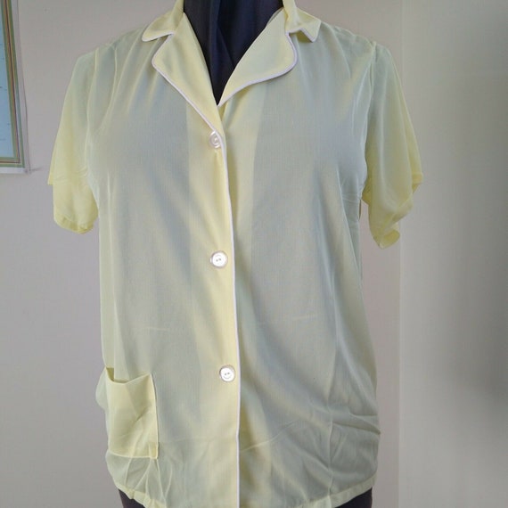 VTG JC Penney Sheer Yellow Pajamas MED - image 1