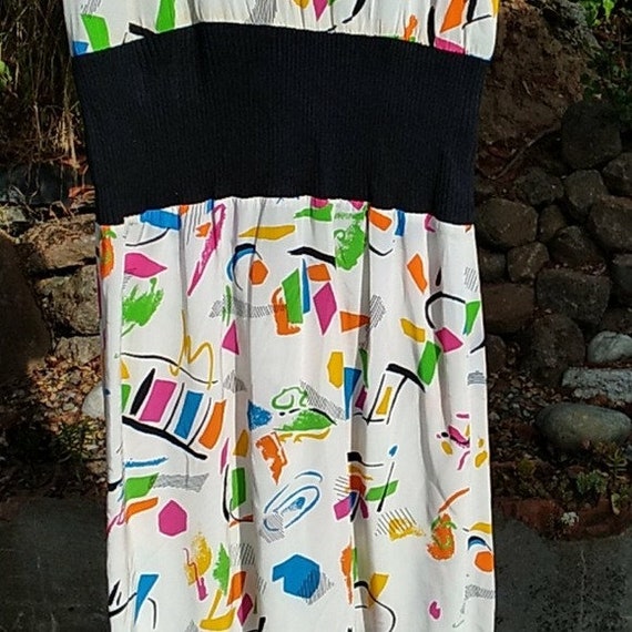 80s Liz Clairborne sz 10 Mondrian print dress - image 5