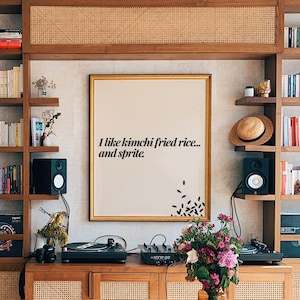BTS Poster: Kimchi fried rice, BTS J-hope Quote Art Print, K-pop Digital Wall Art, 방탄소년단 Digital Download