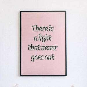 The Smiths Poster: There is a Light That Never Goes Out, Printable Pop Lyric Posters, Music Wall Art and Room Decor, Digital Download