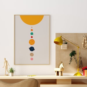 Solar System Poster Cute Planets Space Arkivvektor (royaltyfri) 1958705356