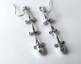 92.5 silver drop earrings with gemstones
