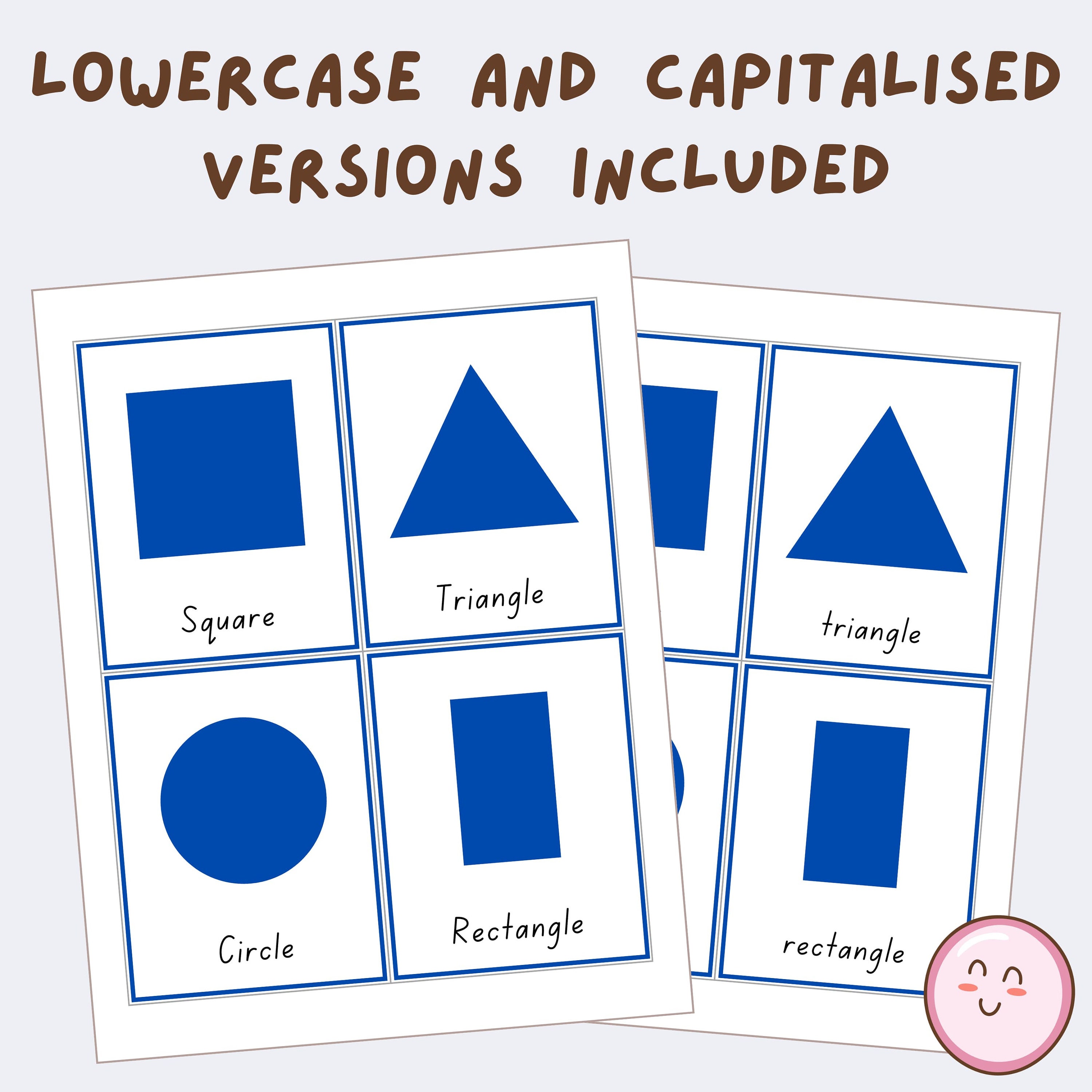 Montessori Metal Inset Shapes Three Part Cards, Shape Vocabulary ...