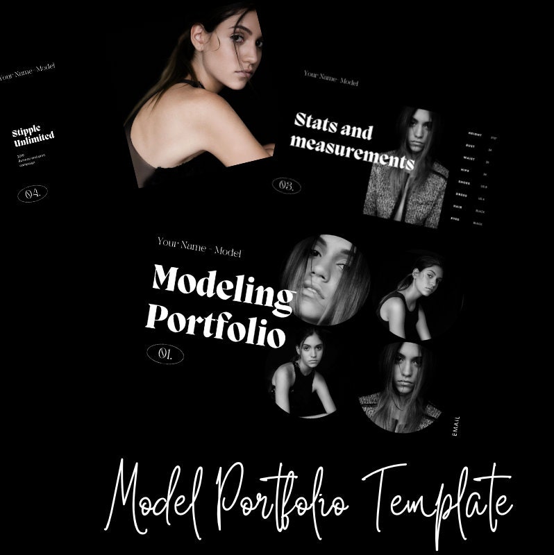 Professional Modeling Portfolio Template Editable in Canva Instant Professional Modeling Portfolio Template Editable in Canva Instant