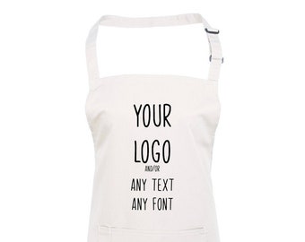 Personalised Apron with Your Logo or Business Name, Company Custom Printed Apron, Baking Gift, Cake Maker, Nails, Beauty, Hair, Workwear