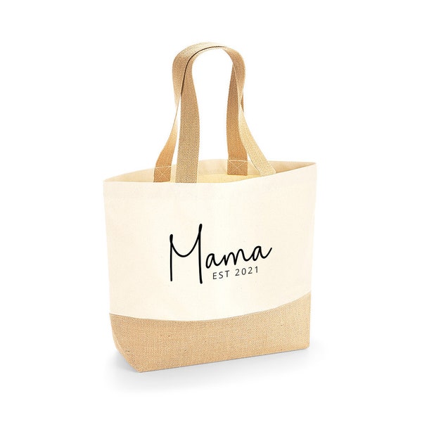 Personalised Large Tote Bag, Mama EST, Shopping Bag, New Mum Gift, Shopper Bag, Bag For Women, Mama Gift, Mothers Day Bag, Gift For Mum