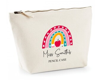 Personalised Teacher Pencil Case - Custom Name – Teacher Appreciation Gift, Ideal Gift for TA, Teacher, Headteacher, End of Term Gift