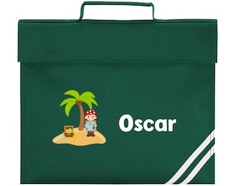 School Book Bag | Pirate | Back to School | Personalised Bookbag | Girls | Boys | School Bag with Name | Choice of Colours