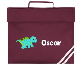 School Book Bag | Dinosaur | Back to School | Personalised Bookbag | Girls | Boys | School Bag with Name | Choice of Colours